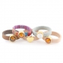 Leuke ringen gemaakt met 5 mm leer & oranje sieraden!