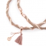 Leuke sieraden gemaakt met trendy plat en gestikt Jean Jean koord