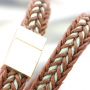 Fashion armbanden van waxkoord met onderdelen van DQ metaal