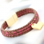 Fashion armbanden van waxkoord met onderdelen van DQ metaal