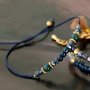 Sieraden set in chique royal blue gecombineerd met metaal DQ goud 