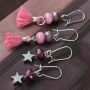 Trendy sieraden van natuursteen kralen facet geslepen met roze tinten