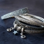 Armbanden met glitters die tijdloos, chique en feestelijk zijn gemaakt van glitterkoord met strass en glitter (imi) leer