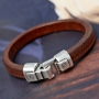 Mannen sieraden in een set met lava kralen, houten kralen, acrylkralen, Cuoio en Divino!