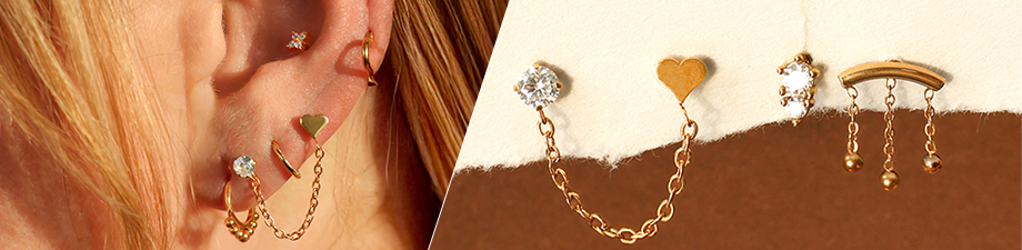 BRAND NEW! Roestvrij stalen oorpiercings